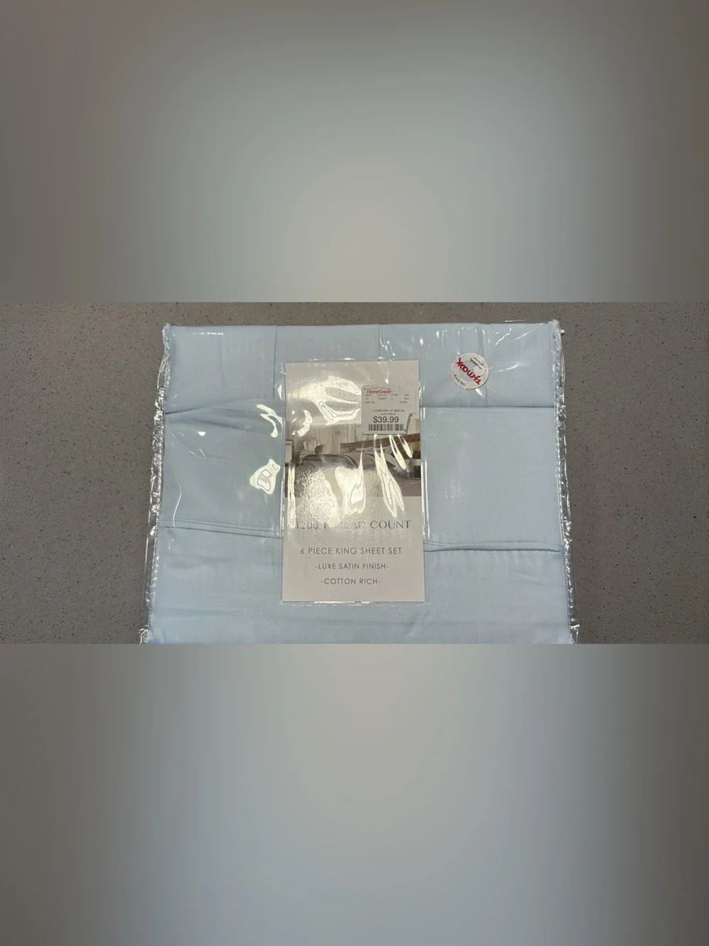 6-Piece Luxury King Sheet Set - Light Blue Satin Finish